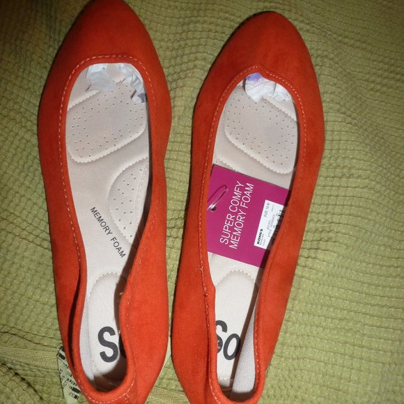 NEW SO Super comfy Memory Foam Hitidekci  Style  Orange Flats - Size: 10M - Picture 8 of 10